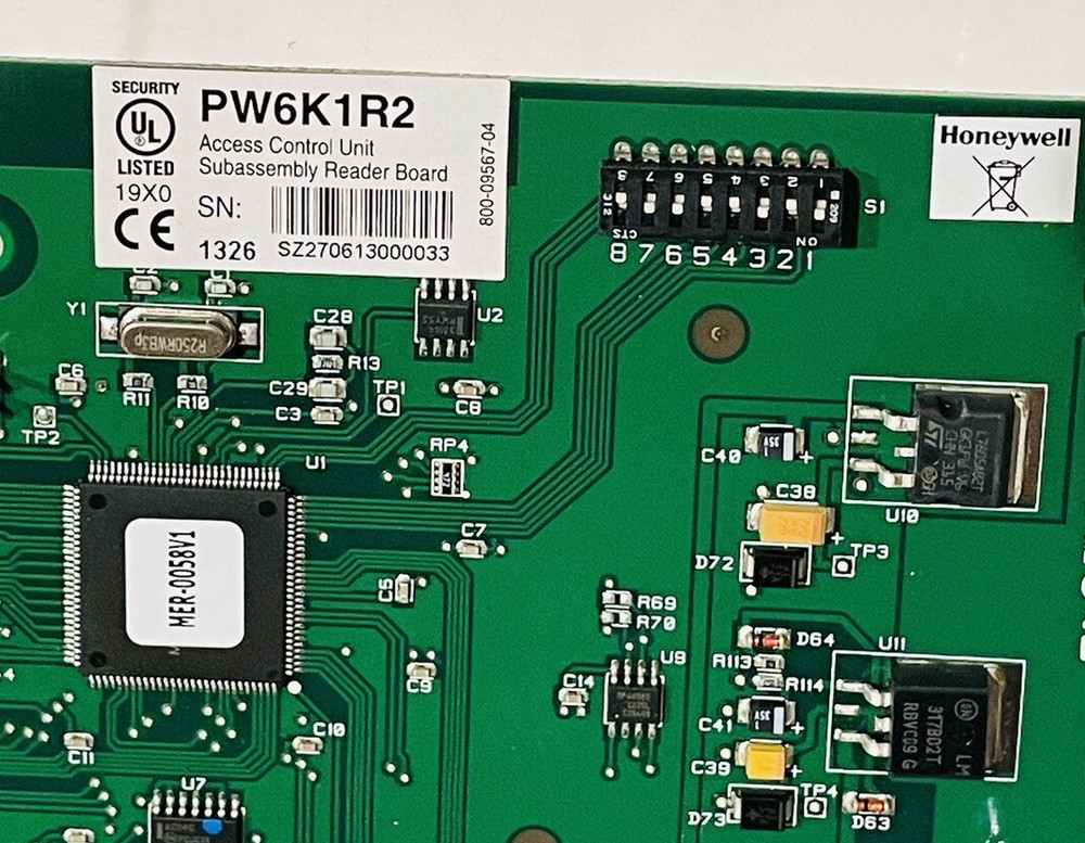 Honeywell PW6K1R2 Access Control Unit Subassembly 2 Reader Module Board
