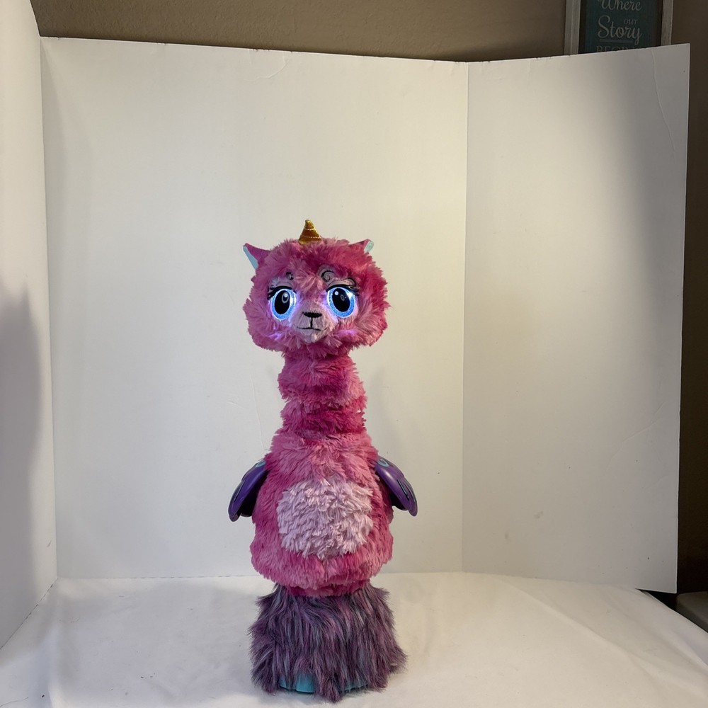 Hatchimals Llamacorn Neck Grows 32” Talks Eyes Light up Multi Pink Interactive
