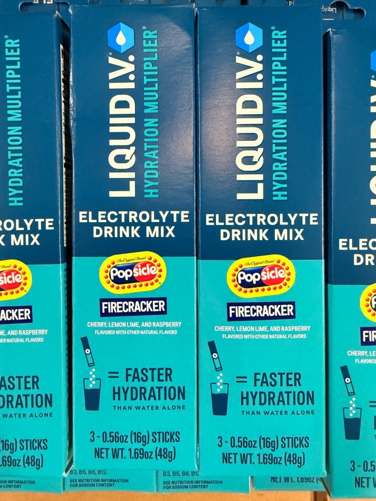 144 Packs Liquid IV Firecracker Popsicle Hydration Multiplier Electrolytes 03/27