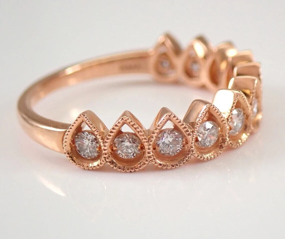 1Ct Lab Created Diamond Round Stackable Wedding Band Ring 14K Yellow Gold Plated