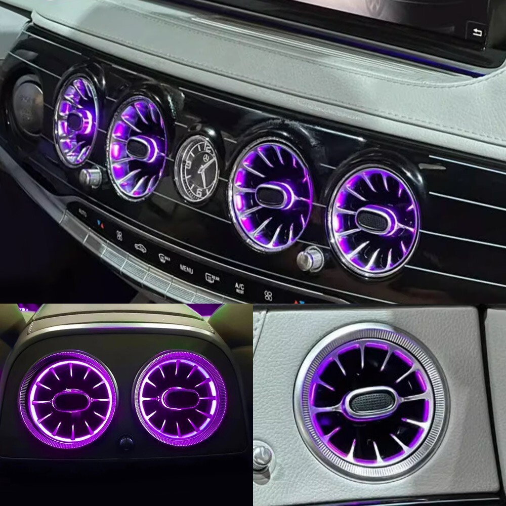 7 Color Air Vent Ambient Lamp For Mercedes Benz S-Class W222 S550 S400 2014-2017