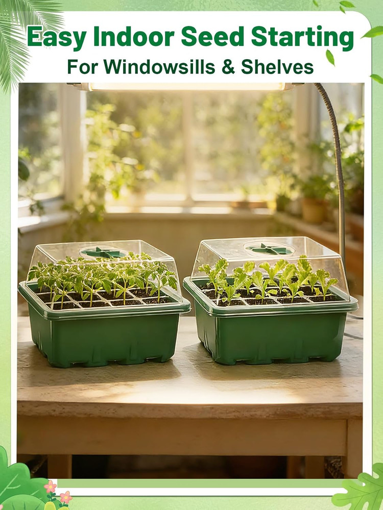 3 Pack Seed Starter Kit with 36 Coco Coir Pellets - 36 Cell Seed Starter Tray...