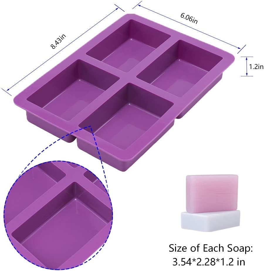 Rectangle Soap Mold 2-Pack: Durable 5oz Silicone Molds for Crafting Luxury Soaps