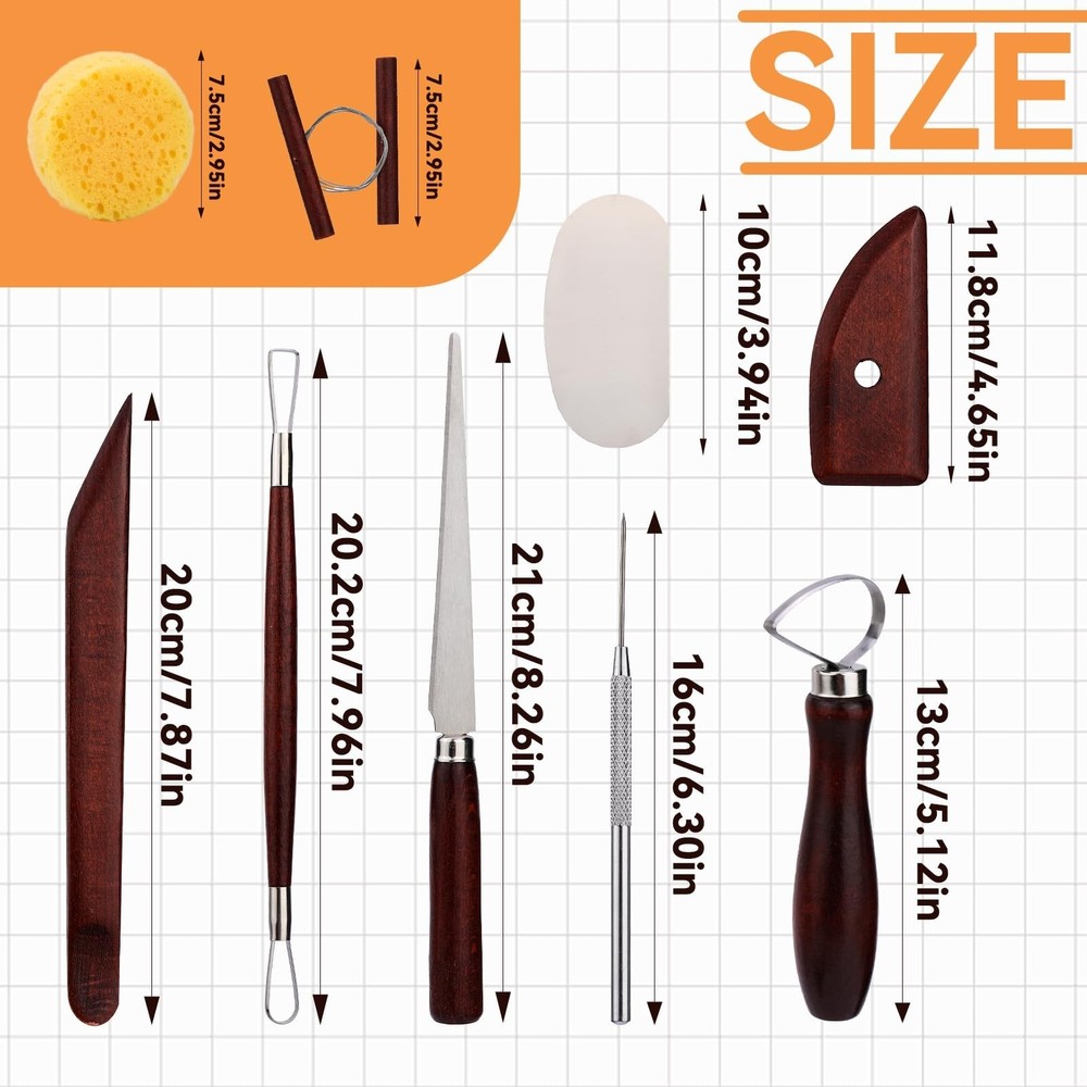 Pottery Tools Kit, Clay Tools Set, Ceramic Tool Kit, Pottery Tools and Suppli...