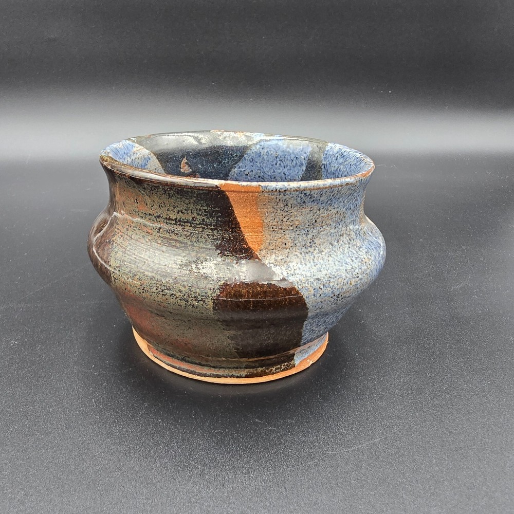 Mark Cherrey Studio Pottery Planter Pot Handmade Stoneware 3" Signed