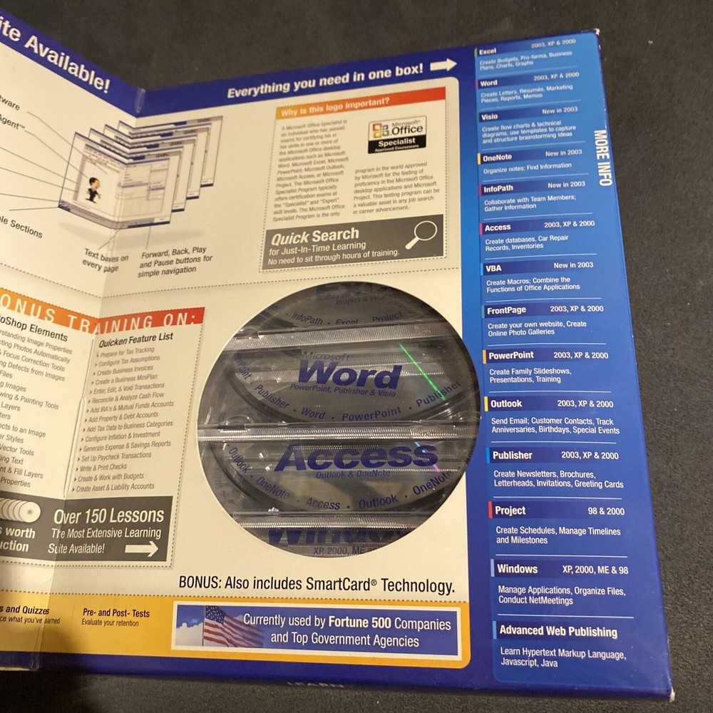 NOS Learn2 Microsoft Office & Windows Plus MegaBox Includes 2003, XP, & 2000