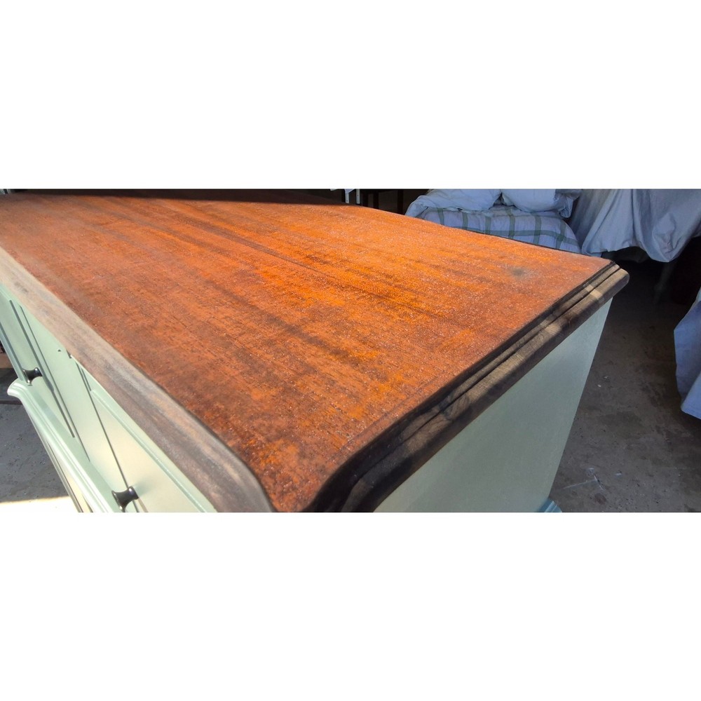 Bar Buffet Green Dark Walnut Top Original Knobs LED Lights 38x20x42 Solid Wood
