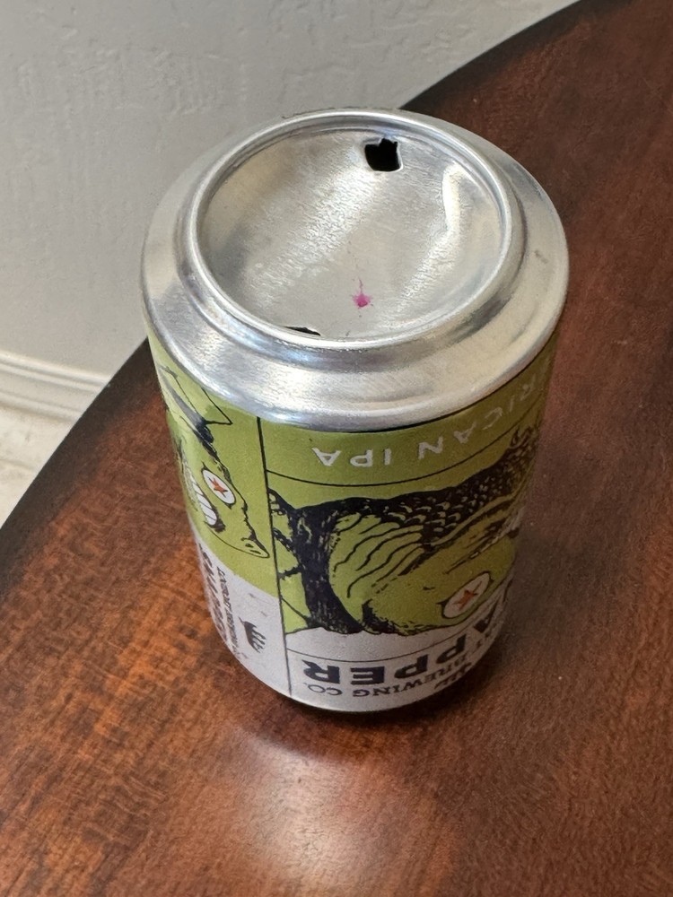 Logboat Brewing Co. Snapper American IPA - Empty Beer Can Bottom Opened