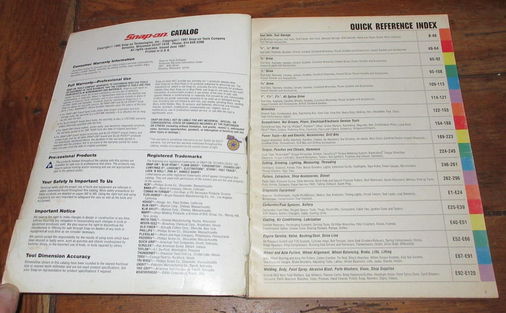 Vintage 1995-1997 Snap On Tools Catalog 400