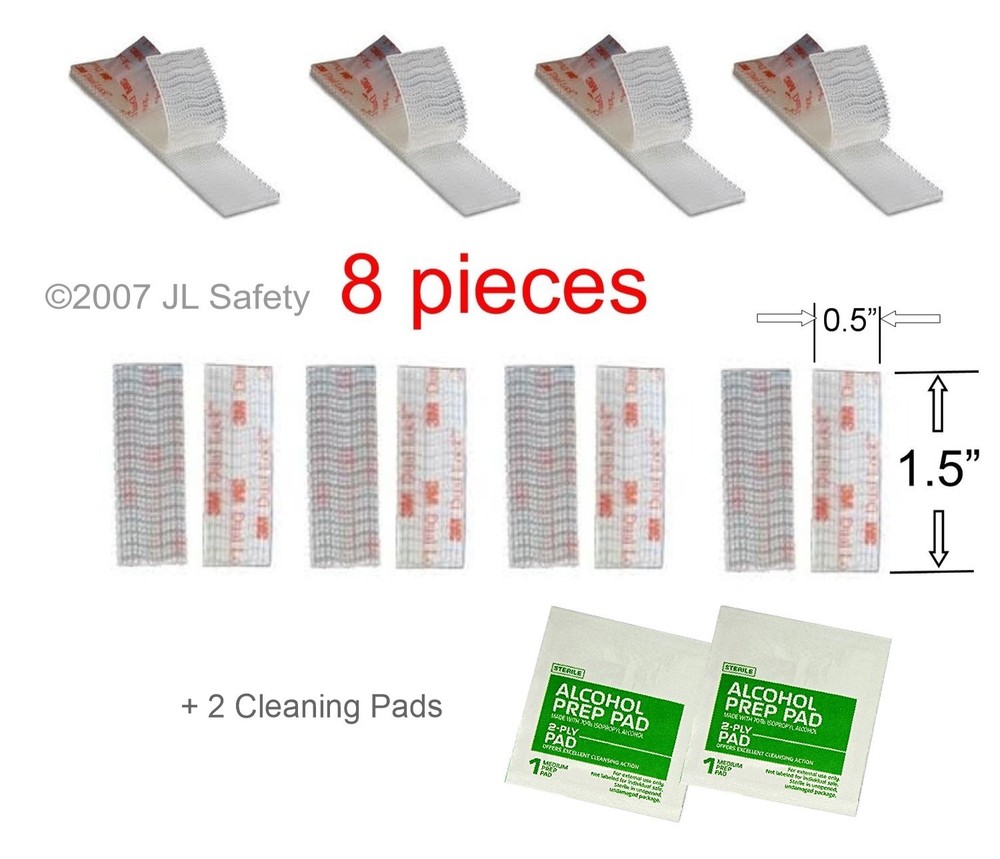 8-Strips, 3M Original Clear Mounting Strips for EZPass + 2 alcohol pads