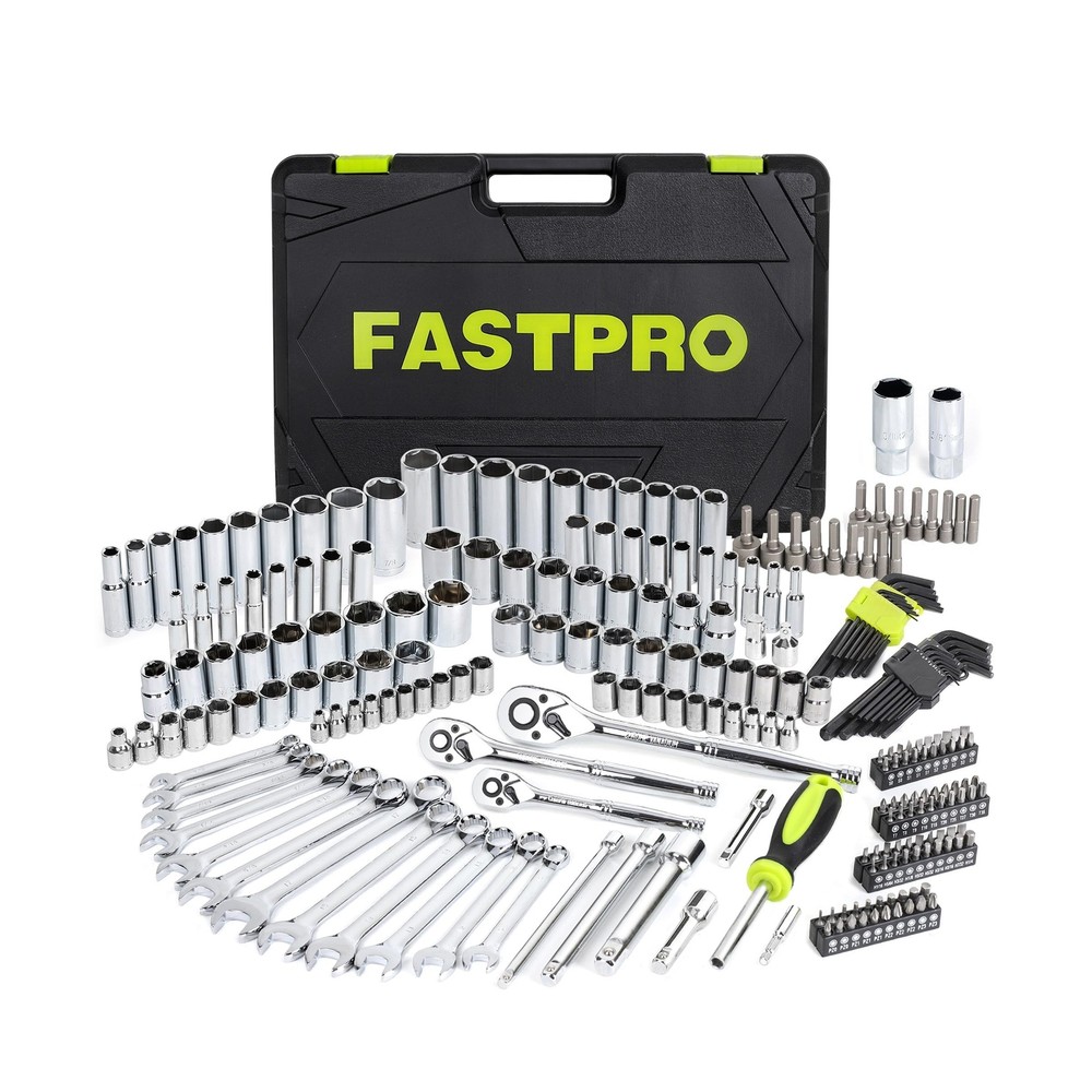 FASTPRO 249-Piece Mechanics Tool Set, SAE & Metric Socket Set, Include 1/2", ...