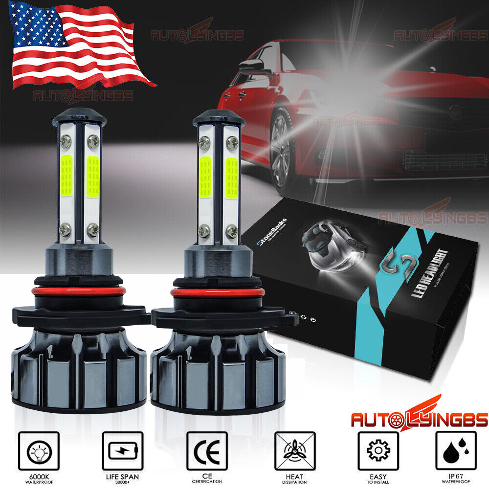 4-Side 9005 LED Headlight Super Bright Bulbs Kit 360000LM HIGH/LOW Beam 6000K US
