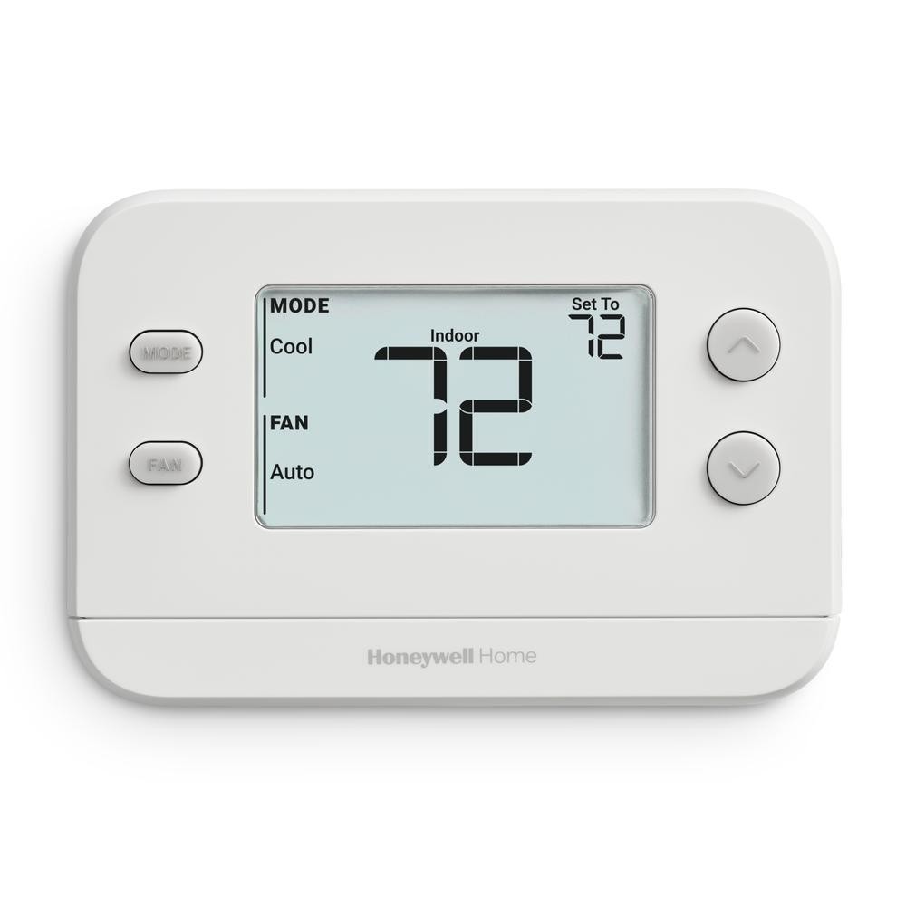 8" White Non Programmable Thermostat Single Heat Cool Large Digital Display