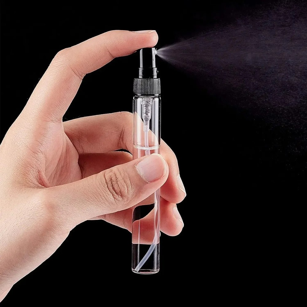 50Pcs Empty Refillable Travel Glass Perfume Bottles With Spray Atomizer 10ML, US