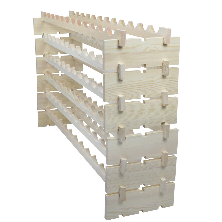 2PCS 72 Bottles Wine Rack Holder Stackable Storage Solid Wood Display Shelves