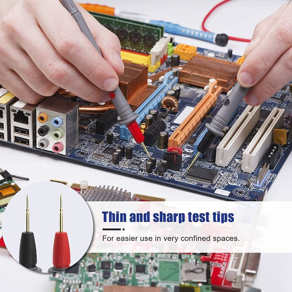 2X Digital Multimeter Meter Electrical Probe Wire Cable Test Lead Alligator Clip