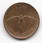Canada 1967 Copper Penny Circulated