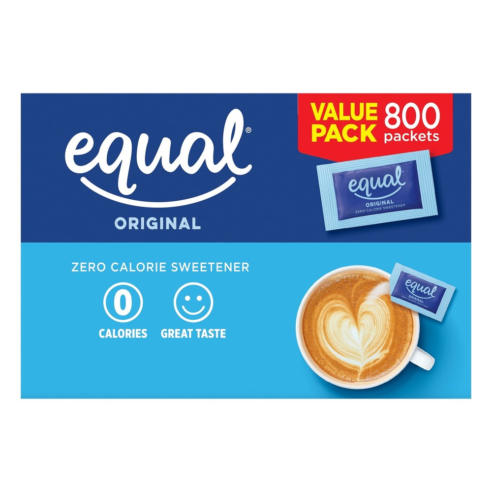 EQUAL 800 Packets – Zero Calorie Sweetener, Sugar Substitute for Drinks & Baking