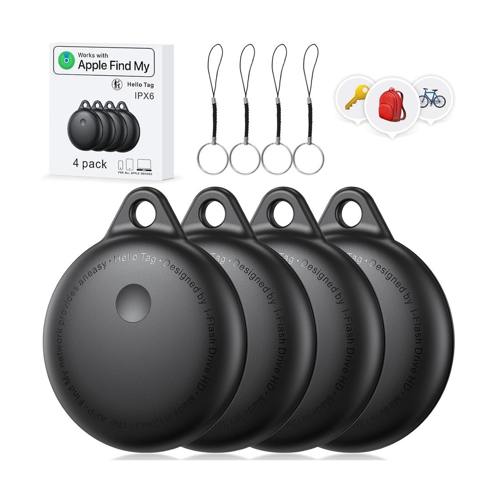 Smart Tags-4 Pack, Smart Bluetooth Tracker Work with Apple Find My, Key Finde...