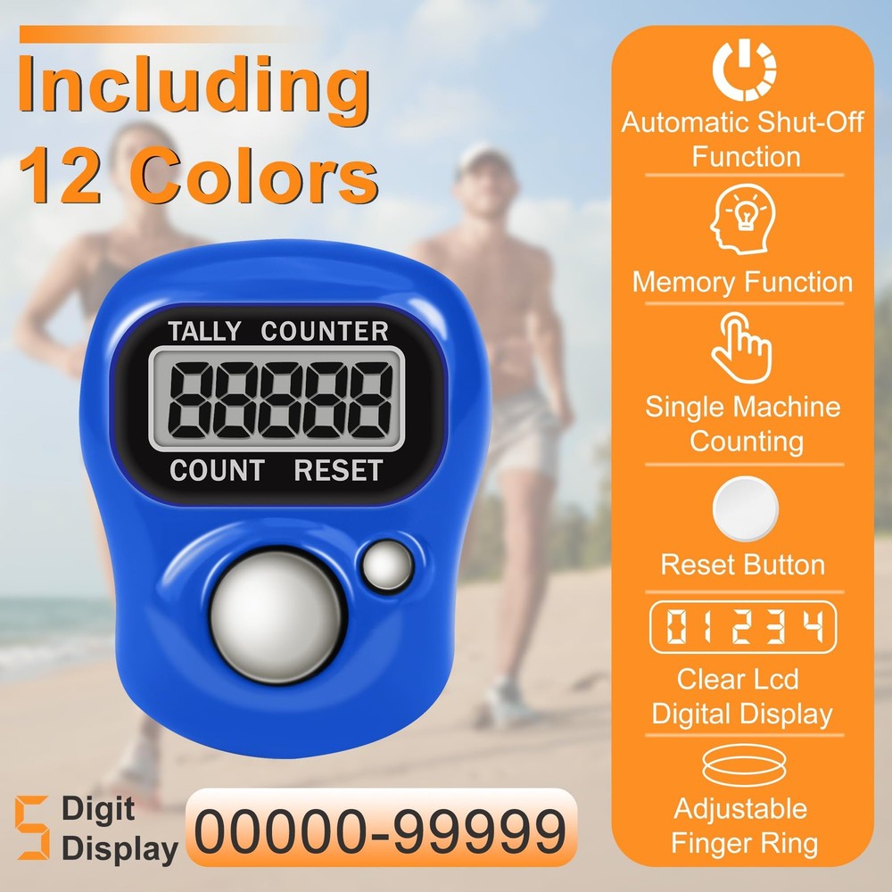 12PACK Electronic Finger Clicker Counter 5-Digit LCD Hand Tally Counter Click...
