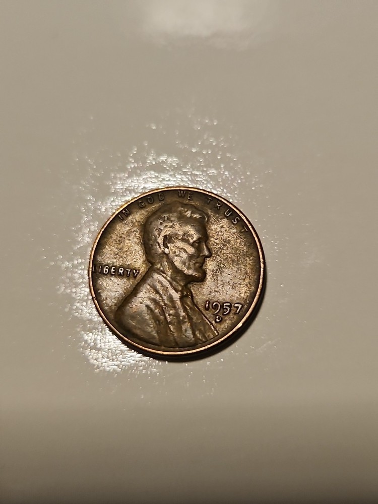 1957-D 1C RD Lincoln Cent