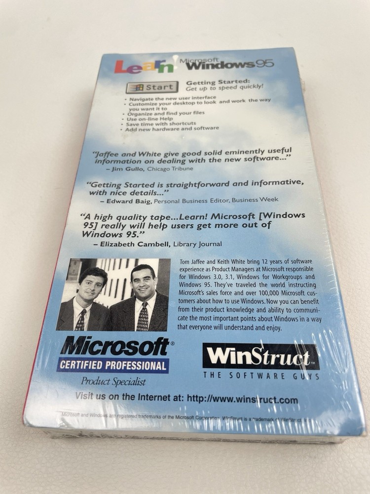 Microsoft Learn Windows 95 New Sealed VHS Winstruct Getting Started
