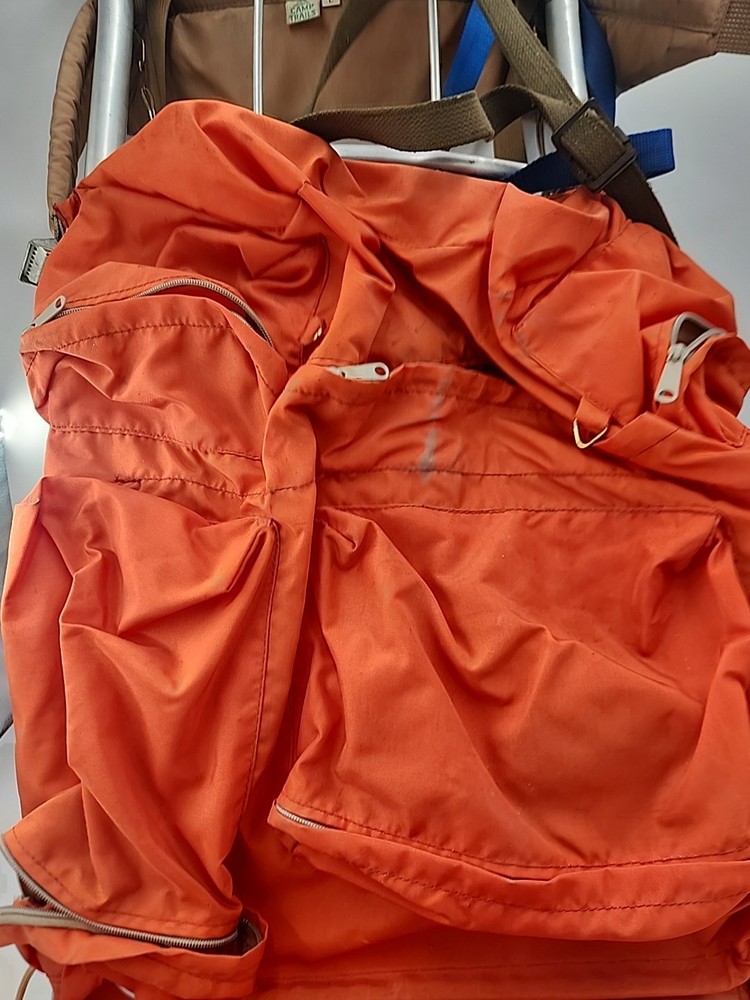 Skyline Camp Trail External Frame Hiking Backpack, Orange VTG