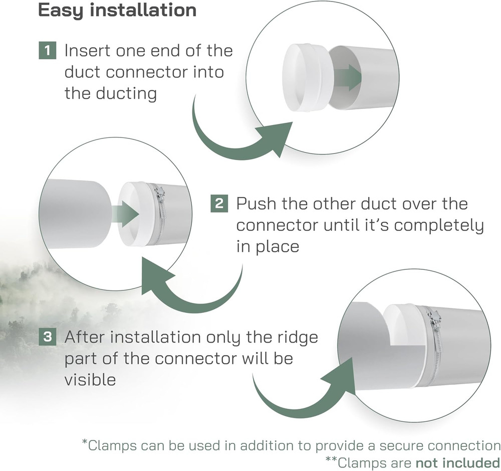 6'' Inch - Backdraft Dampers - Backflow Shutter - ABS Plastic - One-Way Airflow