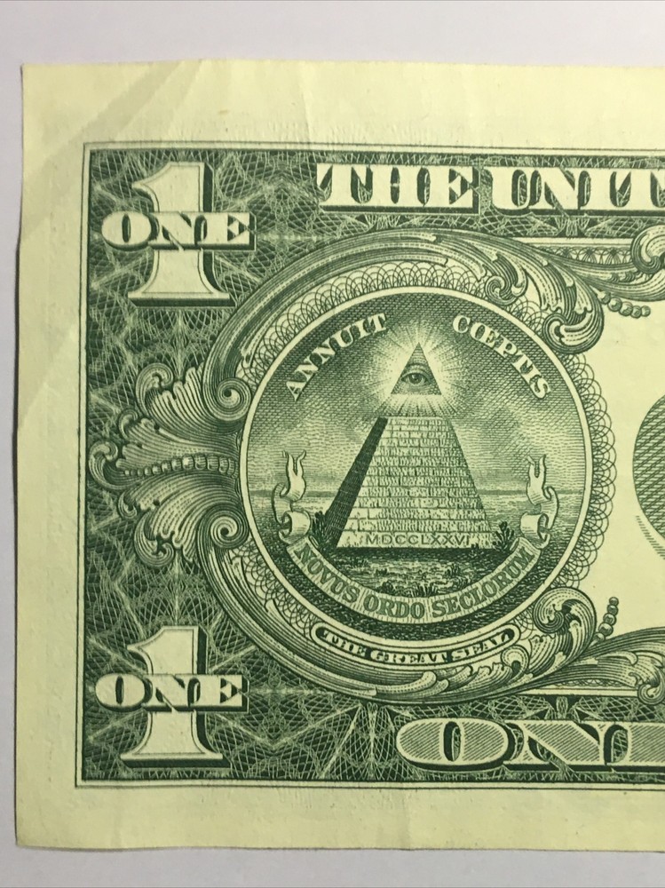 2021 Error $1 Bill Offset Mis-Print Obverse & Reverse