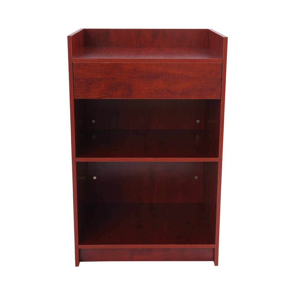Elegant Maple Leaf Presentation Stand with Spacious Storage & Drawer
