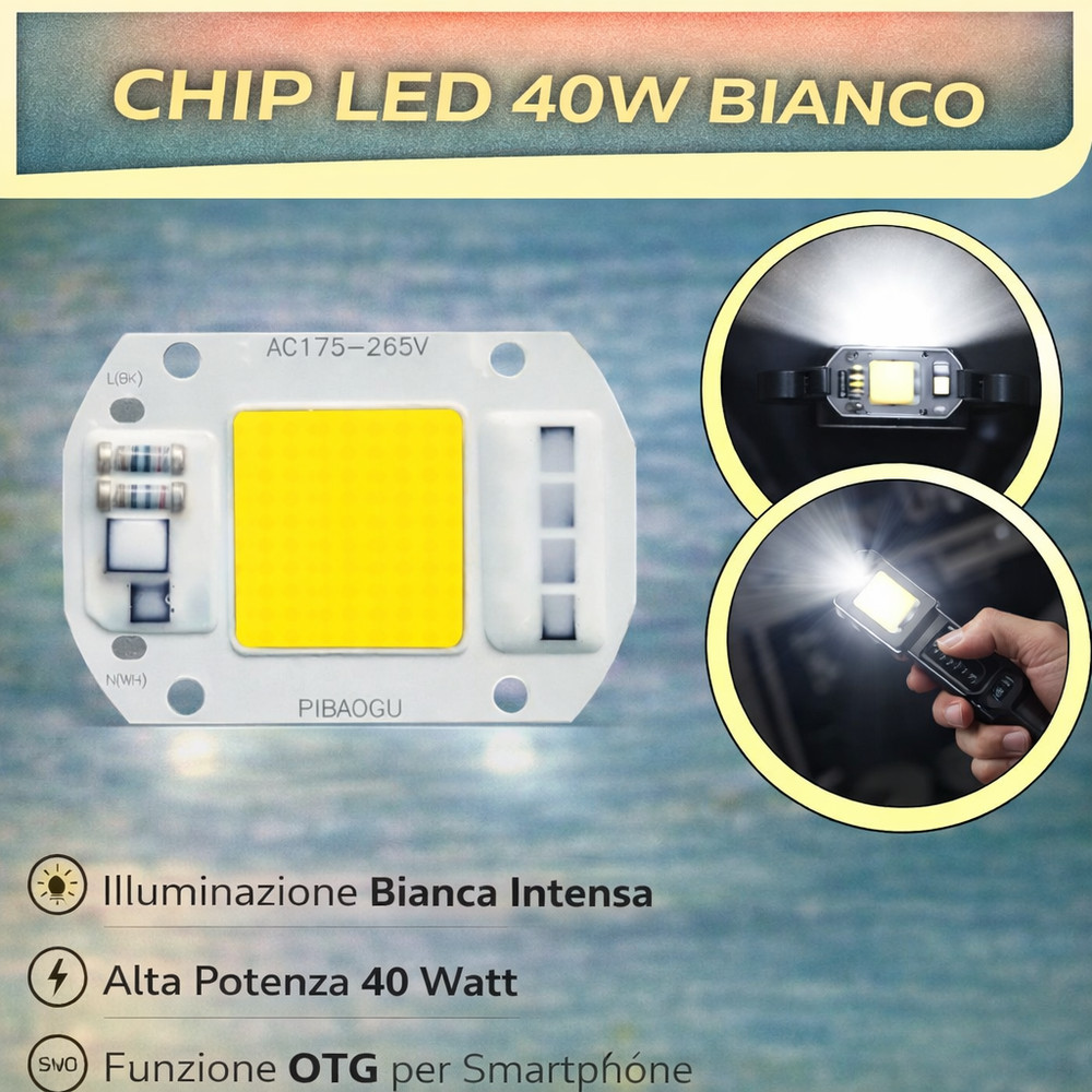 40W Cool White LED Chip LED Headlight Bulbs DIY Lighting