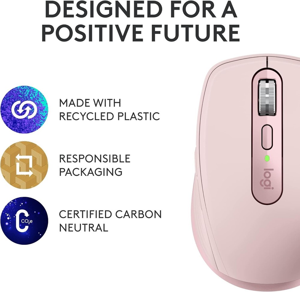 Logitech MX Anywhere 3S Compact Wireless Bluetooth Mouse Rose
