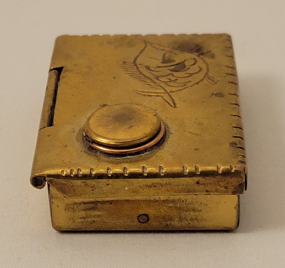 Vintage Brass Decorative Matchbox Holder