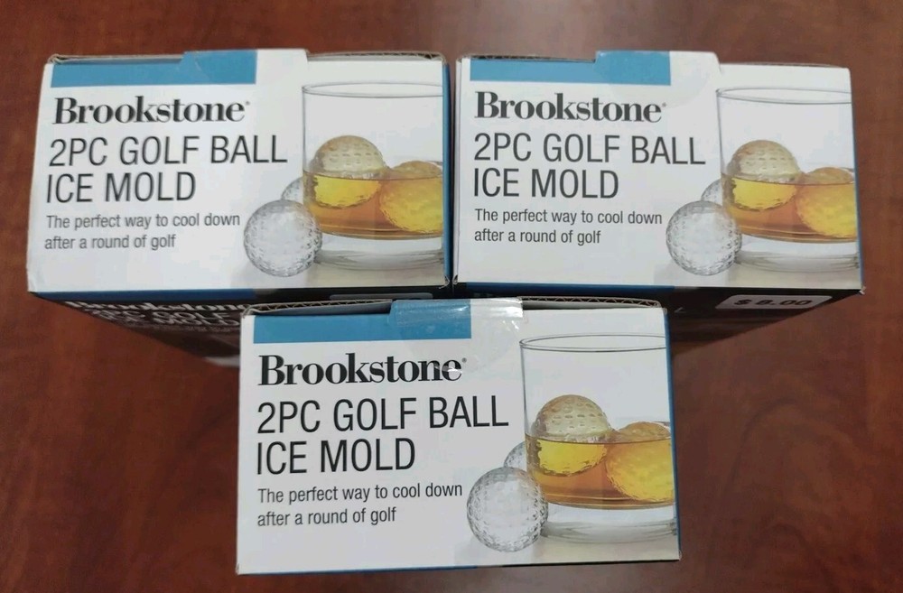 Brookstone 2pc Golf Ball Ice Mold Bundle (3 Boxes)