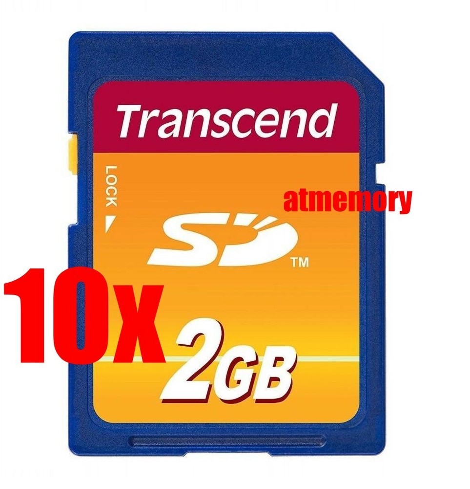 10pcs Transcend 2GB SD Secure Digital Memory Card Retail Pack Genuine US