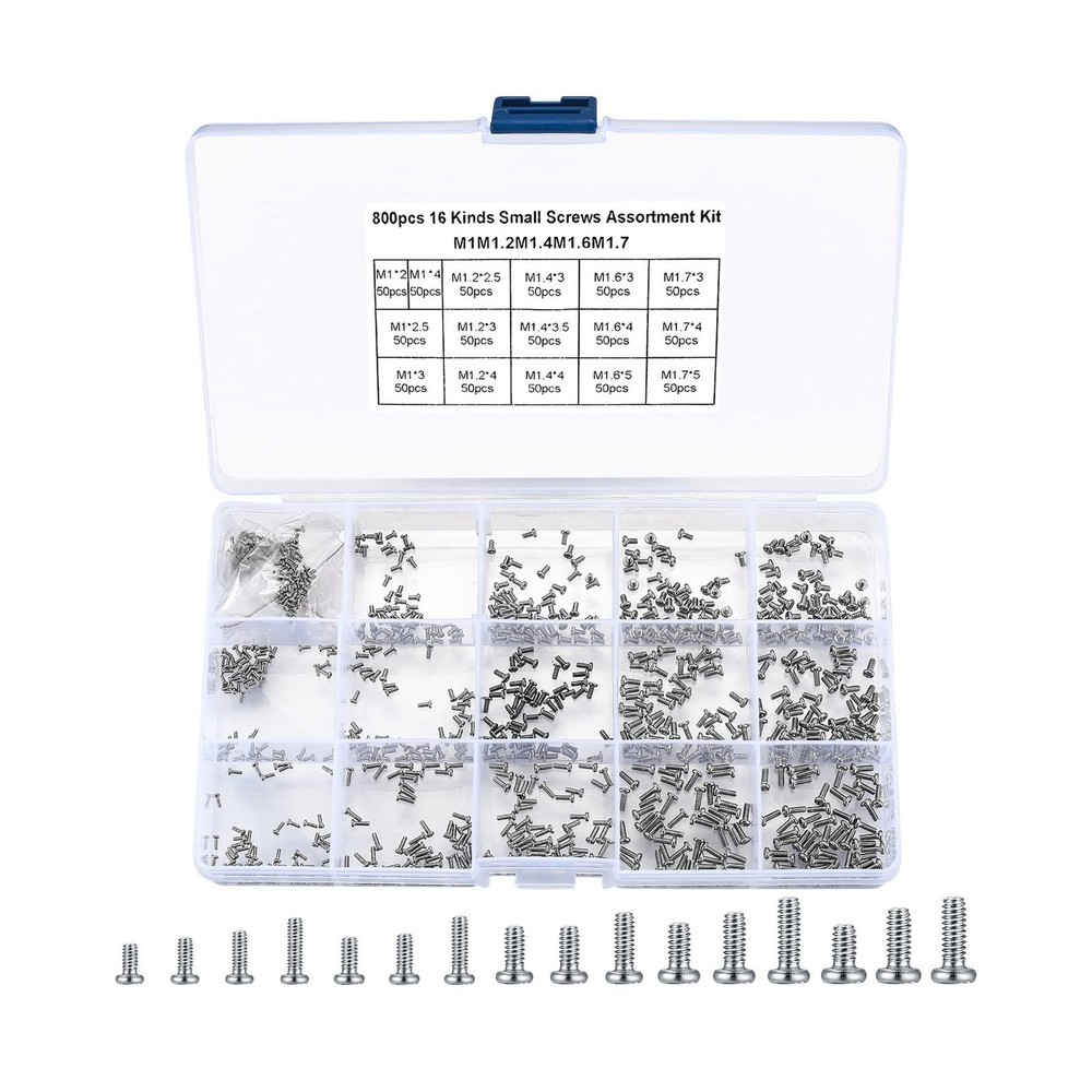 800 Pcs Tiny Screws Assortment Kit, Micro Machine Screws for Electronics