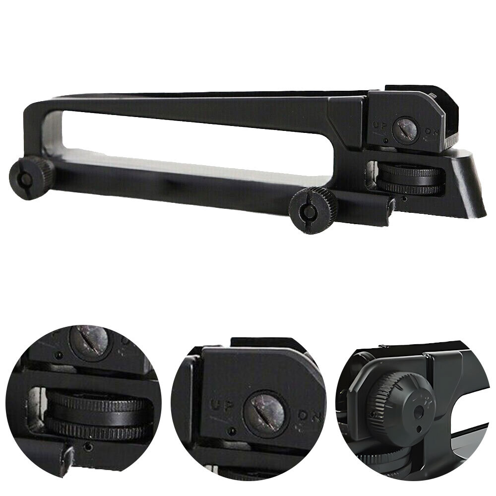 Metal Carry Handle Rear Sight Mount Removable Adjust Low Profile Mount Black