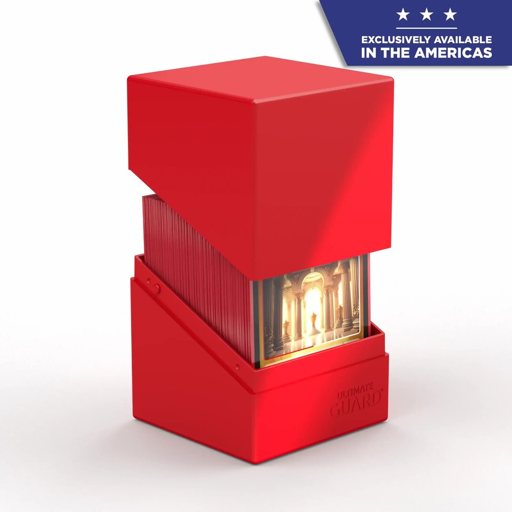 Ultimate Guard Solid Red Boulder 100+ Deck Case New Card Storage Box ccg