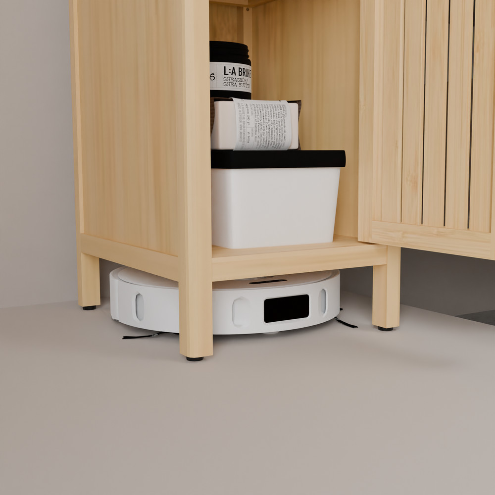 Natural bamboo large capacity thin and tall cabinet
