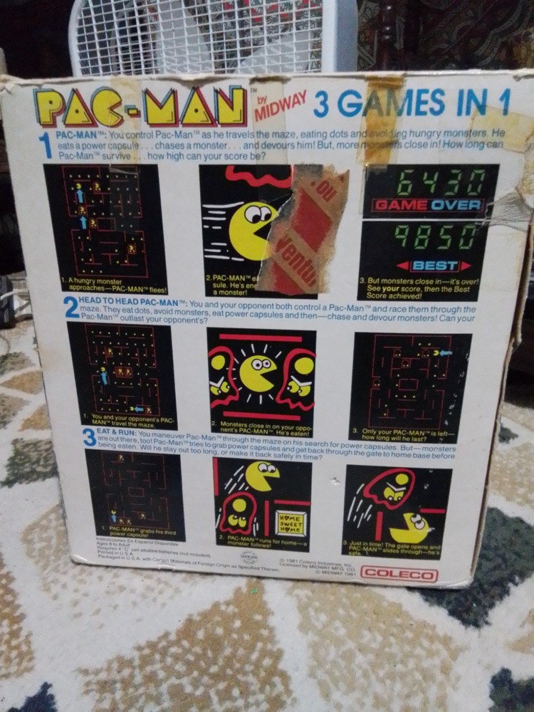 1982 Coleco Pac-Man Mini Arcade Version With Original Box. Works Great.