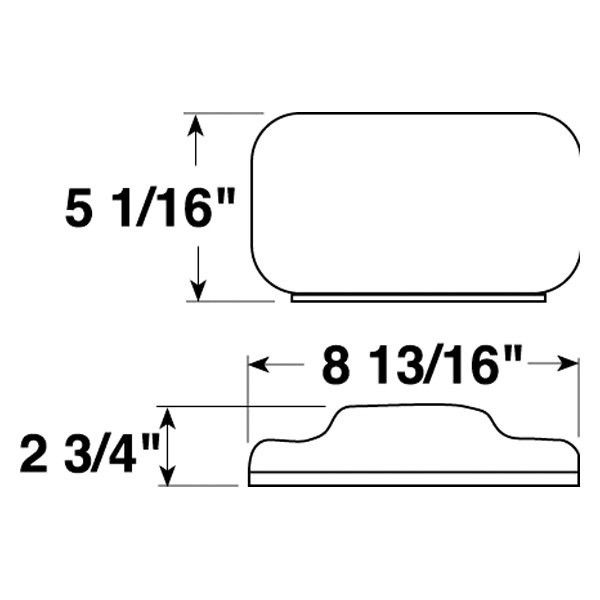 Combination Tail Light 457 Series 8.8" Red Rectangular Surface Mount Combination