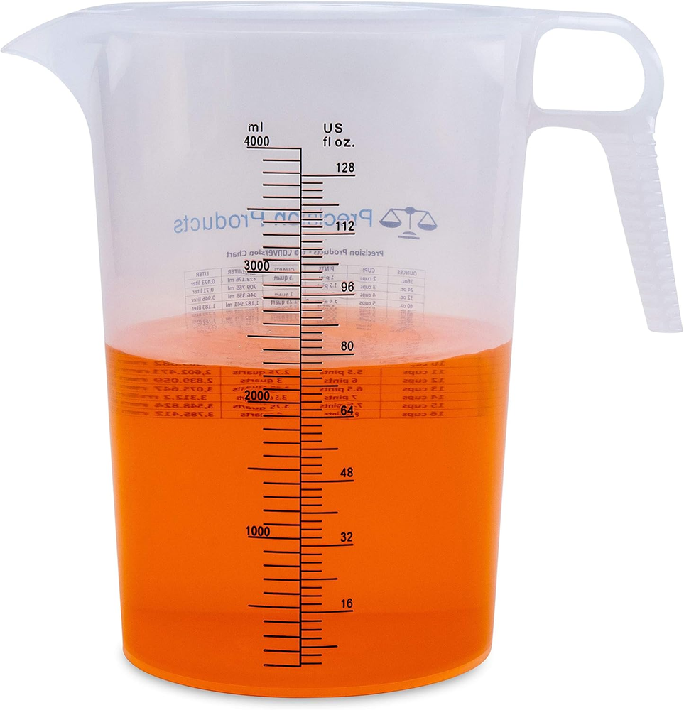 One Gallon 128Oz Measure Pitcher - Convenient Conversion Chart - Strong Food ...