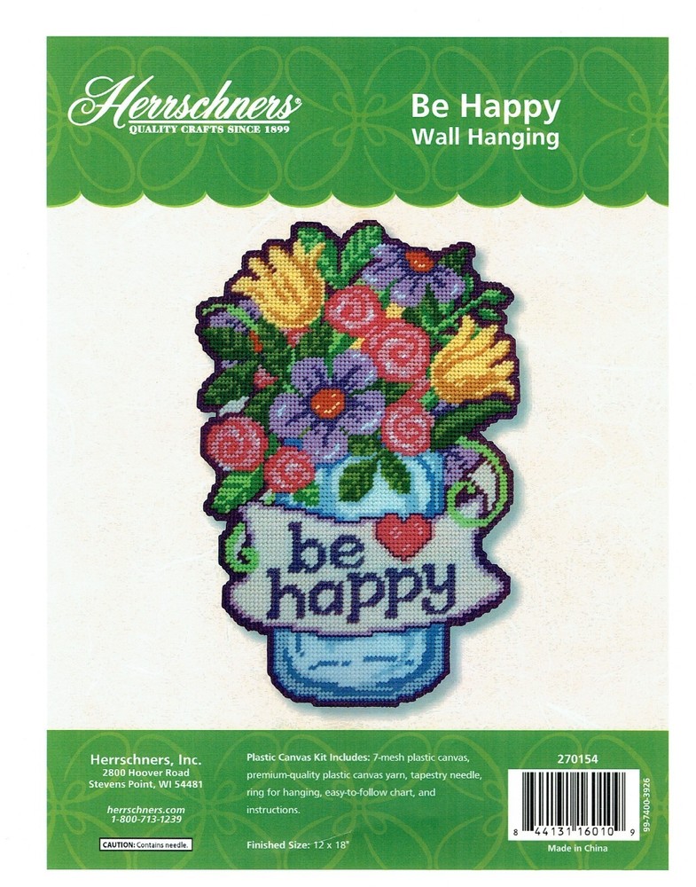 BE HAPPY  Wall Hanging  plastic canvas  PATTERN (#TF0060)