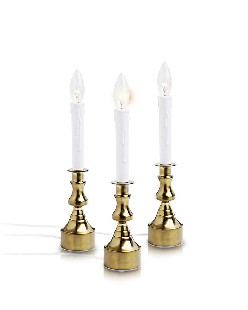 Dimmable Window Candle Electric with Multi Timer IR Controller, Metal Base Ch...