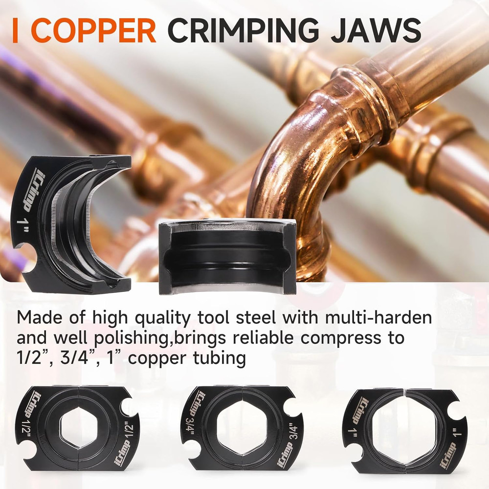 Copper Pipe Pressing Tool Kit with Cutter&Deburring Tool for Propress Copper Fit