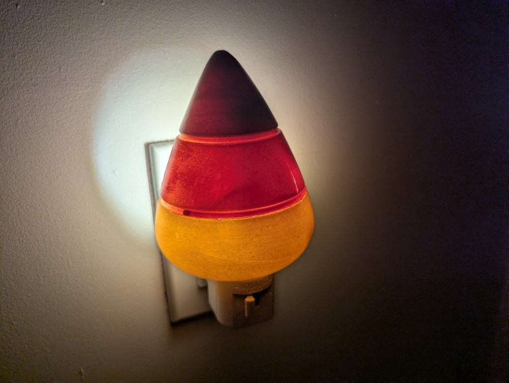 Halloween Candy Corn Nightlight Spooky Plug-In Decor Unique 3D Printed Plastic
