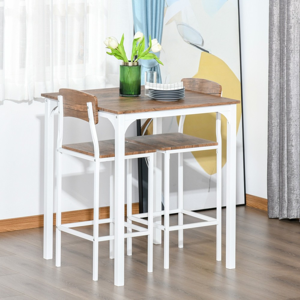 3PCS Dining Table Set Pub Table and 2 Chairs