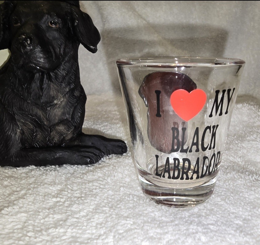 CUTE BLACK LABRADOR PICTURE FRAME & GLASS