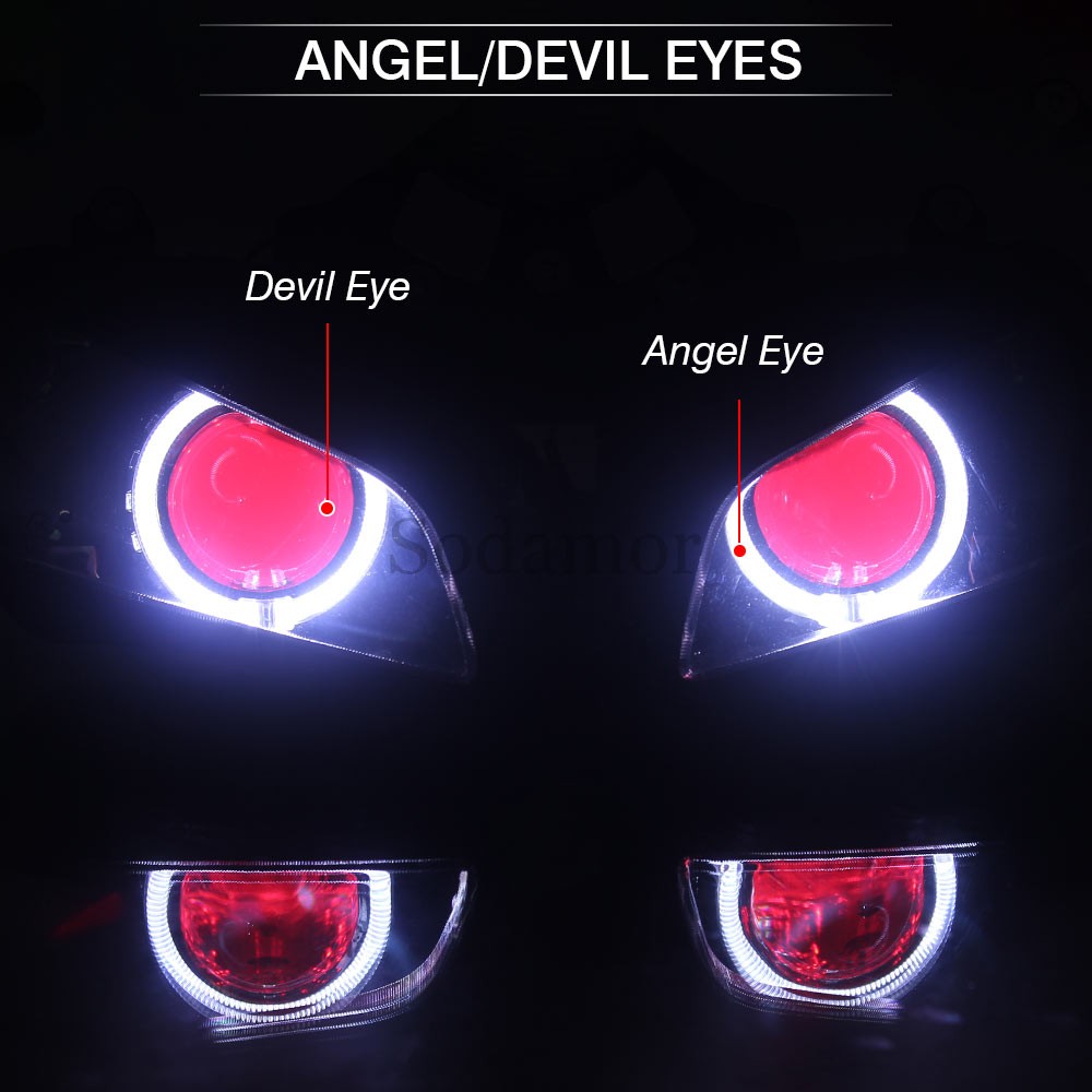 Fully Assembled Headlight Halo Eyes Red Devil Light For Honda CBR600RR 2003-2006