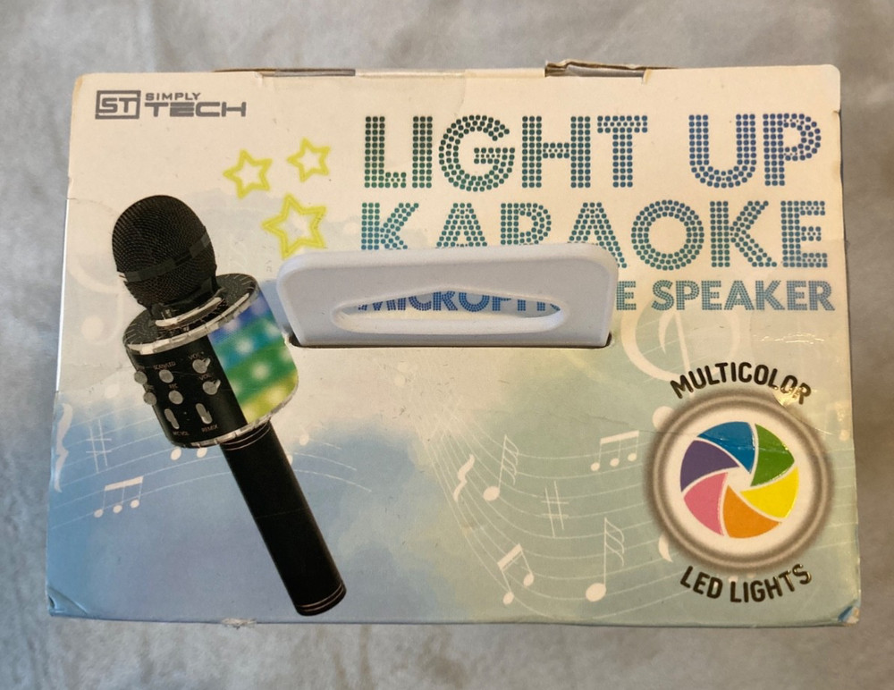 Simply Tech Light Up Karaoke Microphone Speaker Multicolor Bluetooth